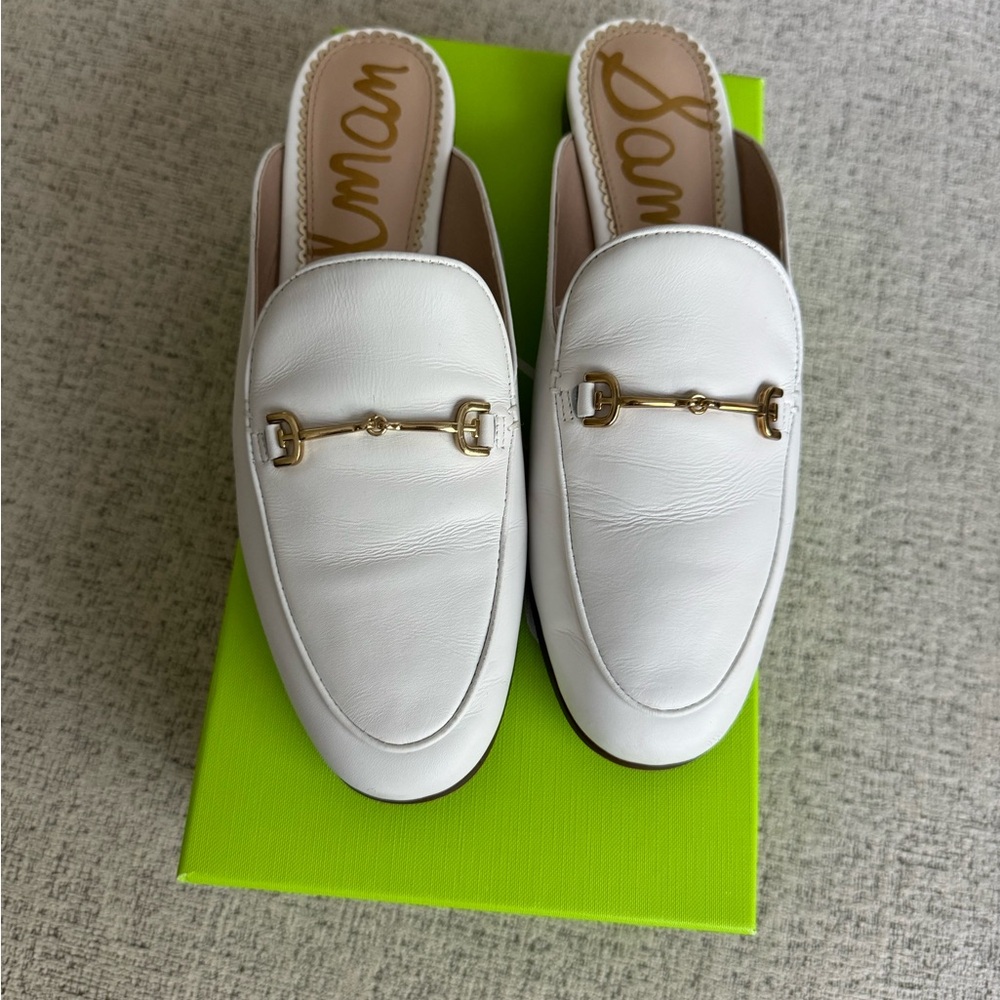 Sam Edelman Linnie Mule White 7.5 horsebit mule